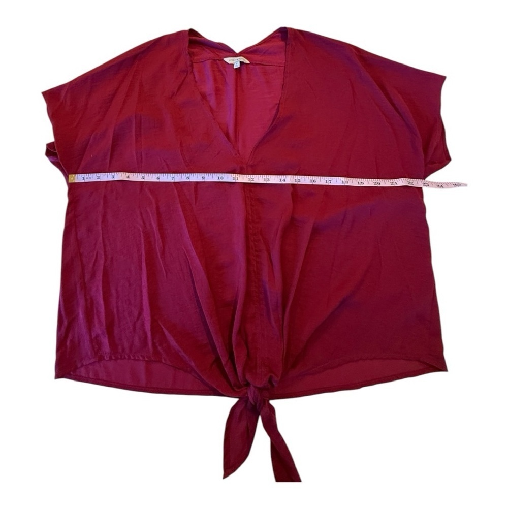 Lucky Brand Women's Berry Tie-Front V-Neck Blouse - Picture 10 of 13